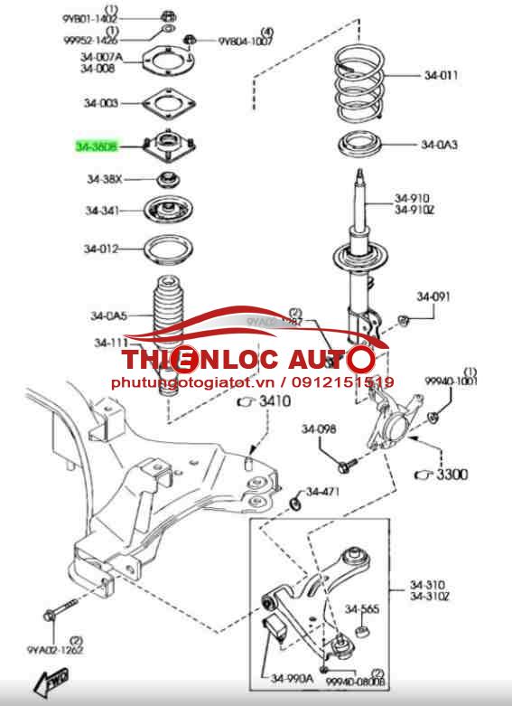 CẤU TẠO BÁT BÈO GIẢM XÓC TRƯỚC FORD ESCAP